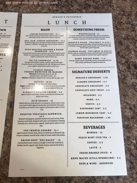 renaud's santa barbara menu.